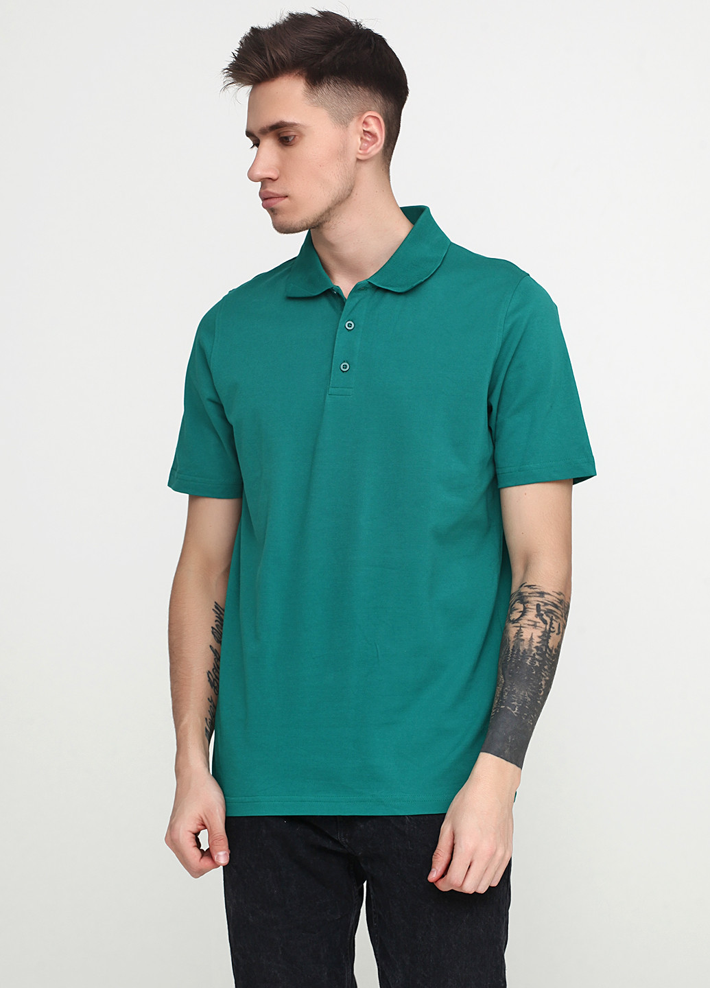 Зеленая футболка-поло для мужчин Belika однотонная