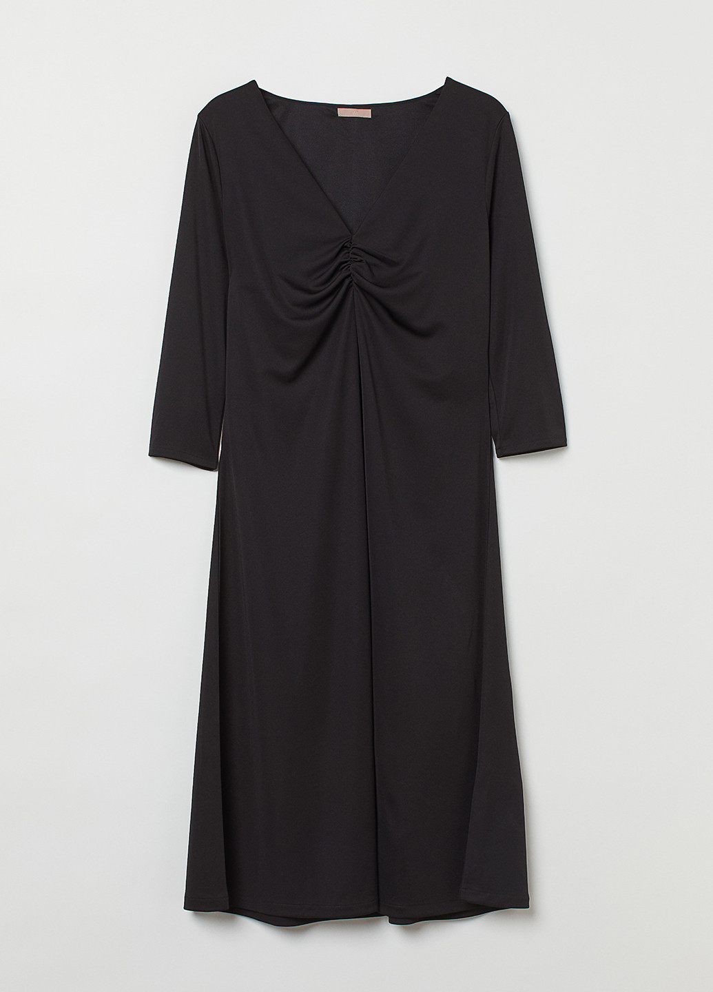 Черное кэжуал платье а-силуэт, клеш H&M однотонное