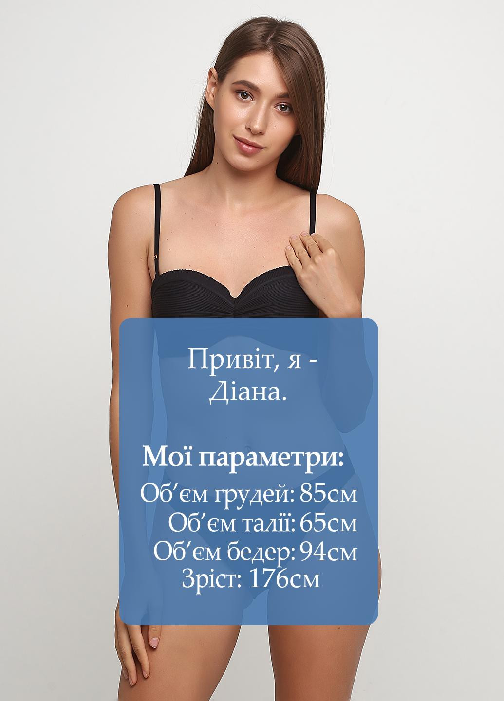 Чорний літній купальник (ліф, труси) балконет, роздільний Cherry Beach