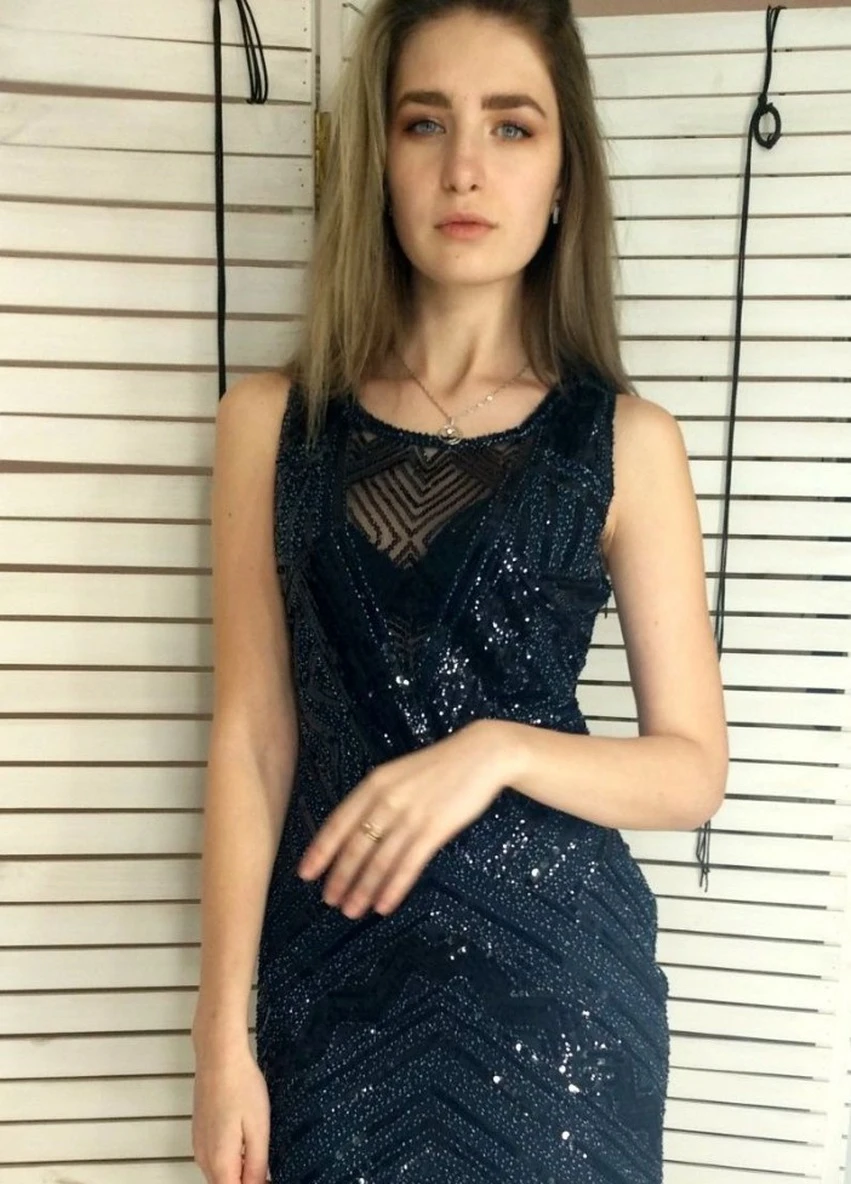 Синя вечірня плаття, сукня футляр FashionYouWant однотонна