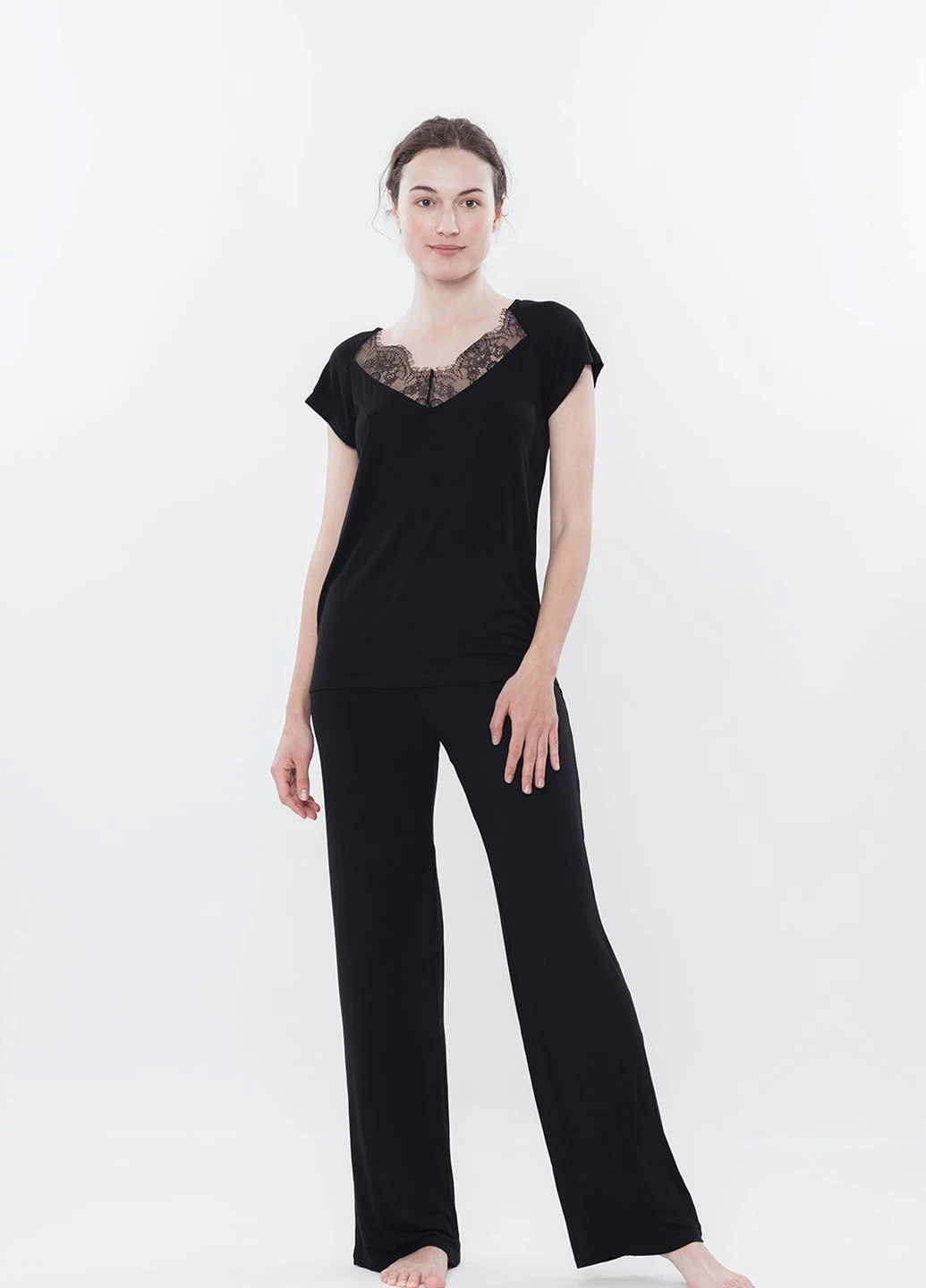 Чорна всесезон піжама жіноча l чорна 0212/1 Effetto