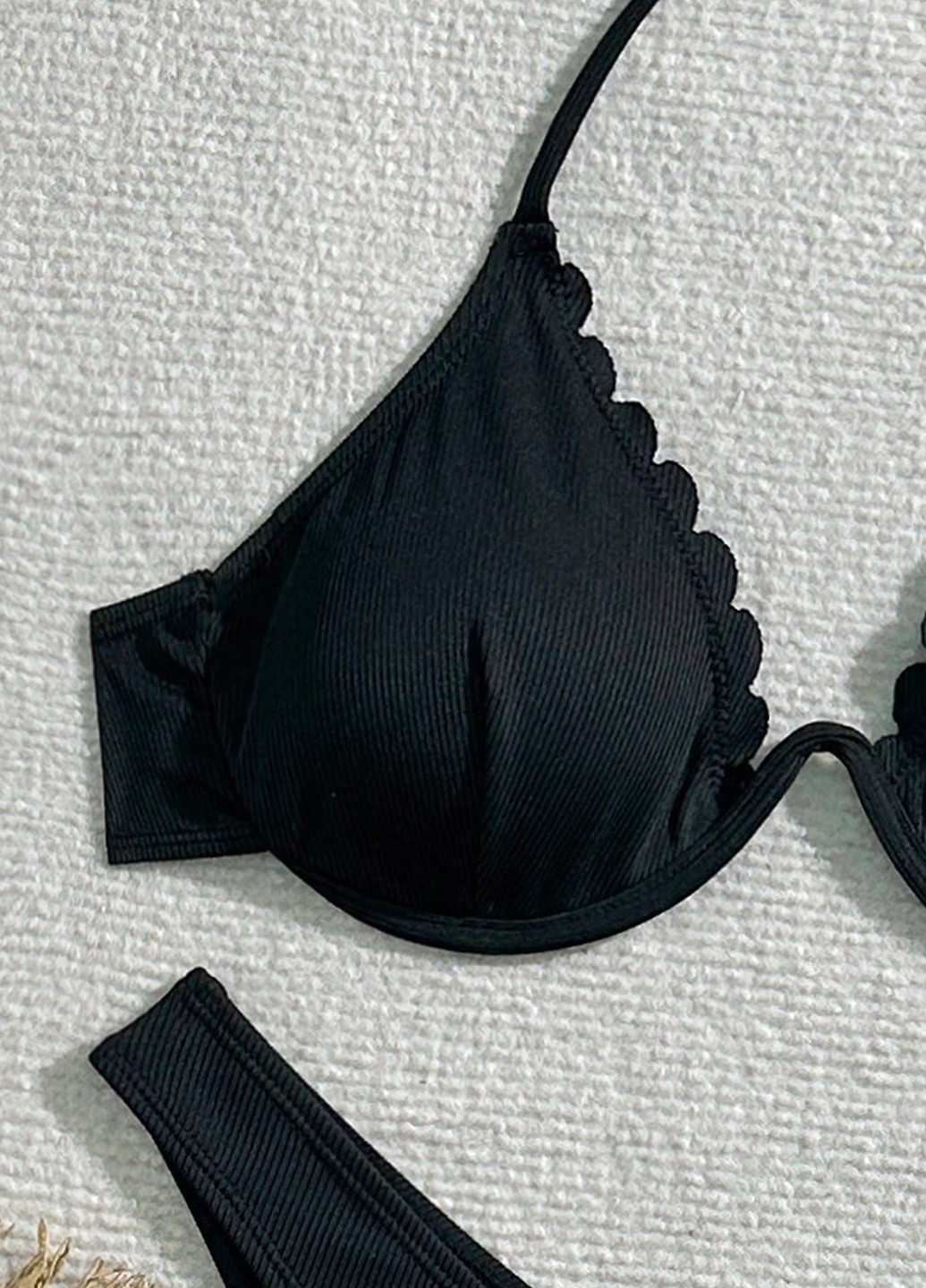 Черный летний купальник (лиф, трусики) раздельный, бикини SHEIN