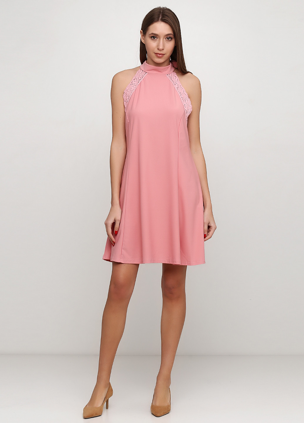 Розовое кэжуал платье клеш Pink Boutique однотонное