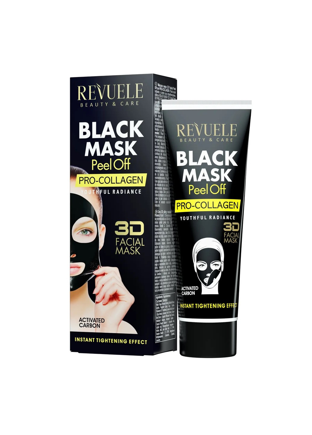Черная маска-пленка с про-коллагеном для лица 80 мл REVUELE (253477470)