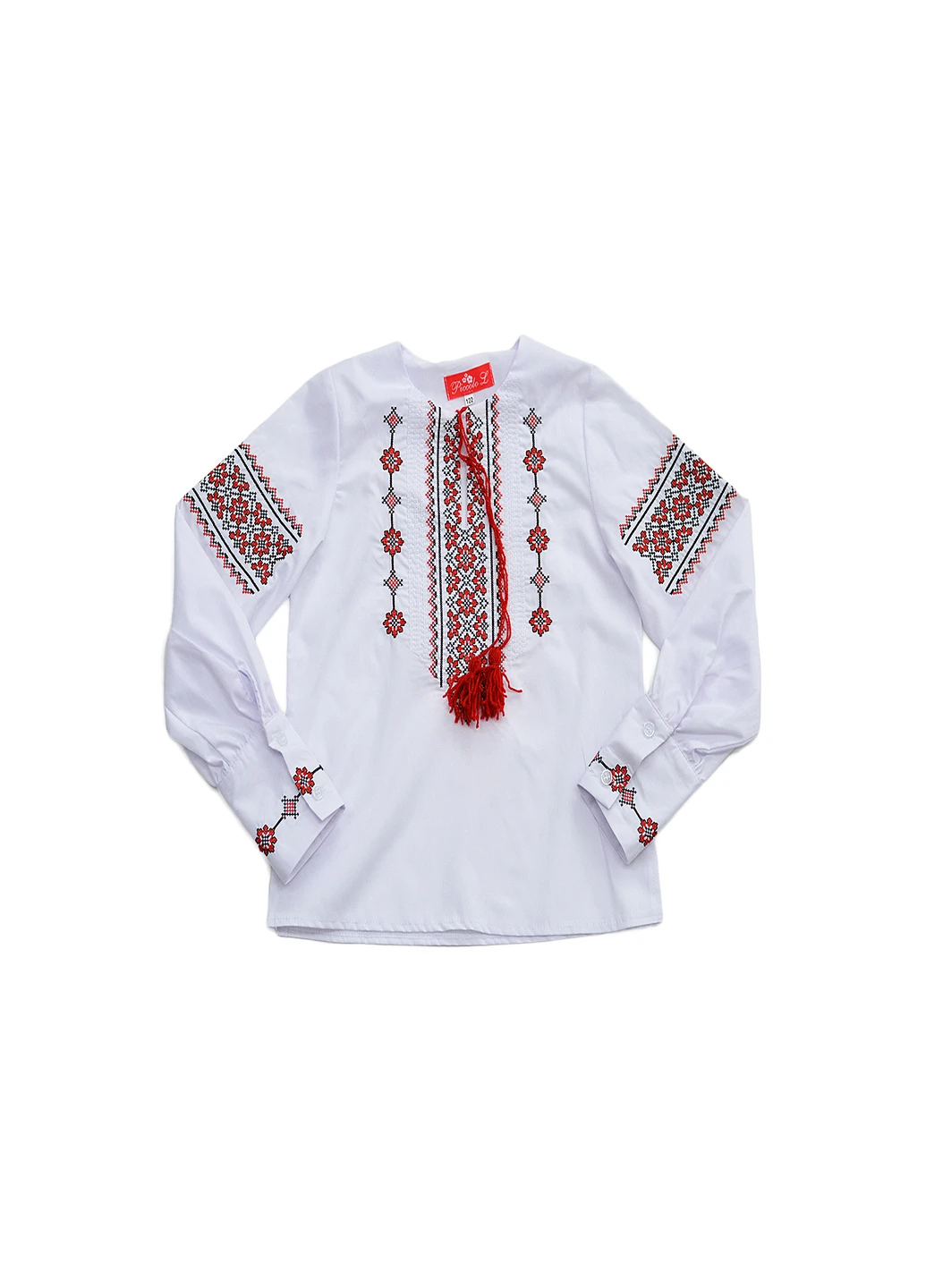 Белая полька красная Piccolo L узор геометрический полиэстер (252365175)