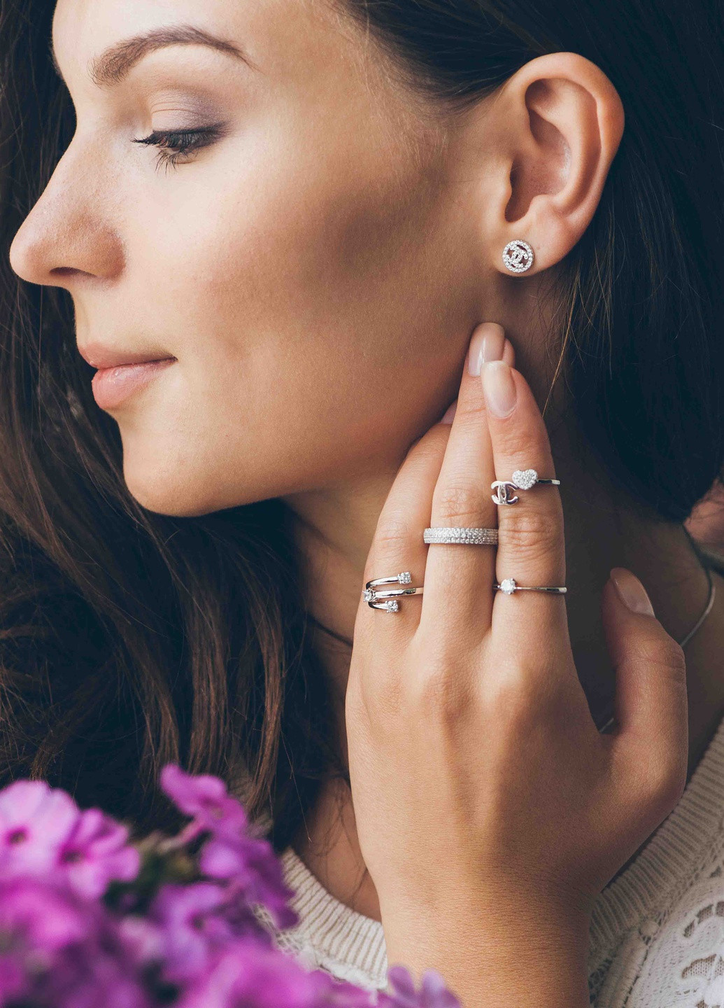 Срібна каблучка з фіанітами. Silvex925 (251376115)