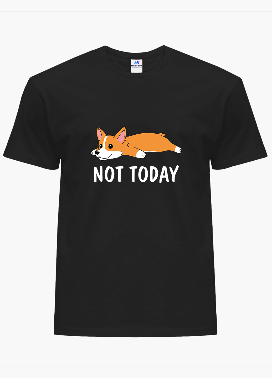 Чорна демісезон футболка жіноча не сьогодні (not today) (8976-2019) xxl MobiPrint