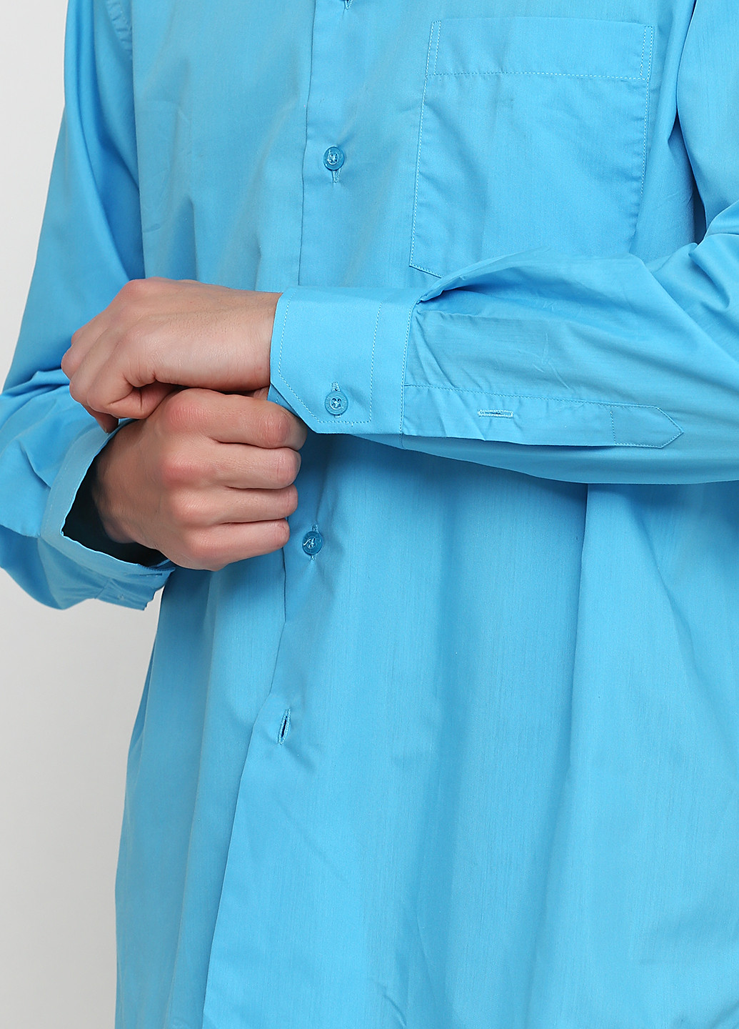 Бирюзовая кэжуал рубашка однотонная Pako Lorente с длинным рукавом