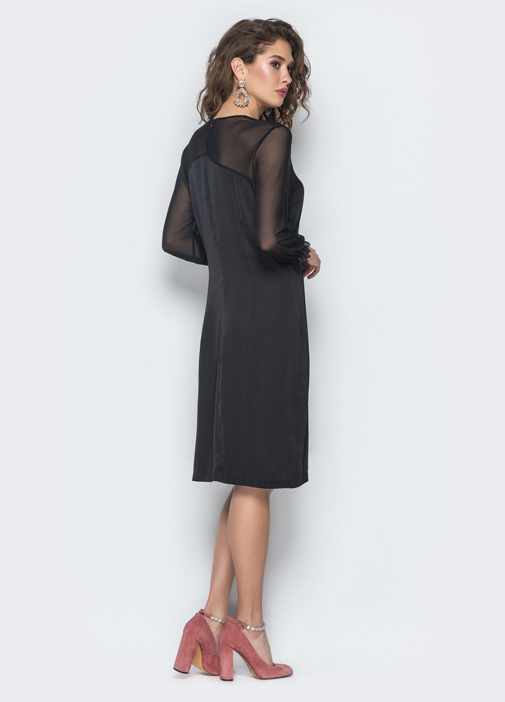Черное кэжуал платье Jenteen однотонное