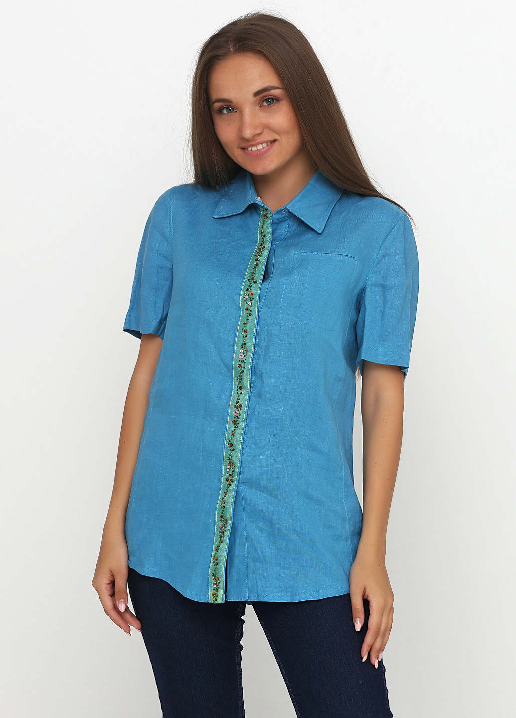 Синяя летняя блуза Fidele
