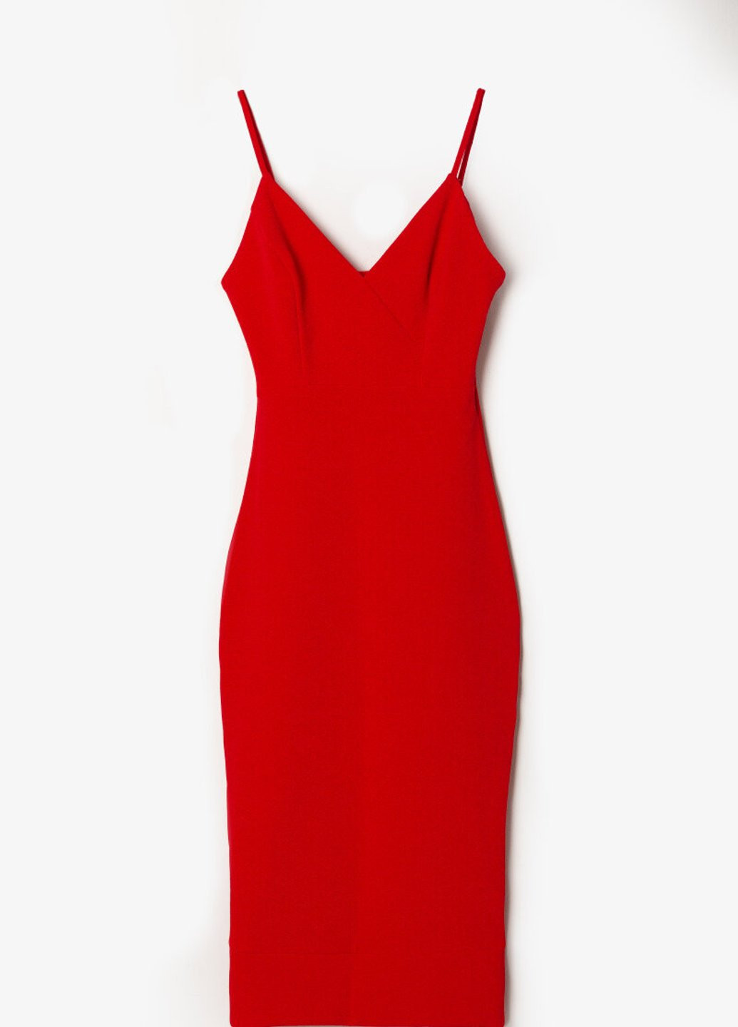 Красное коктейльное красное платье-миди Gepur однотонное