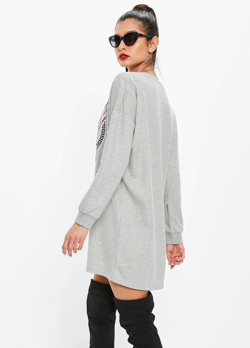 Серое кэжуал платье Missguided с рисунком