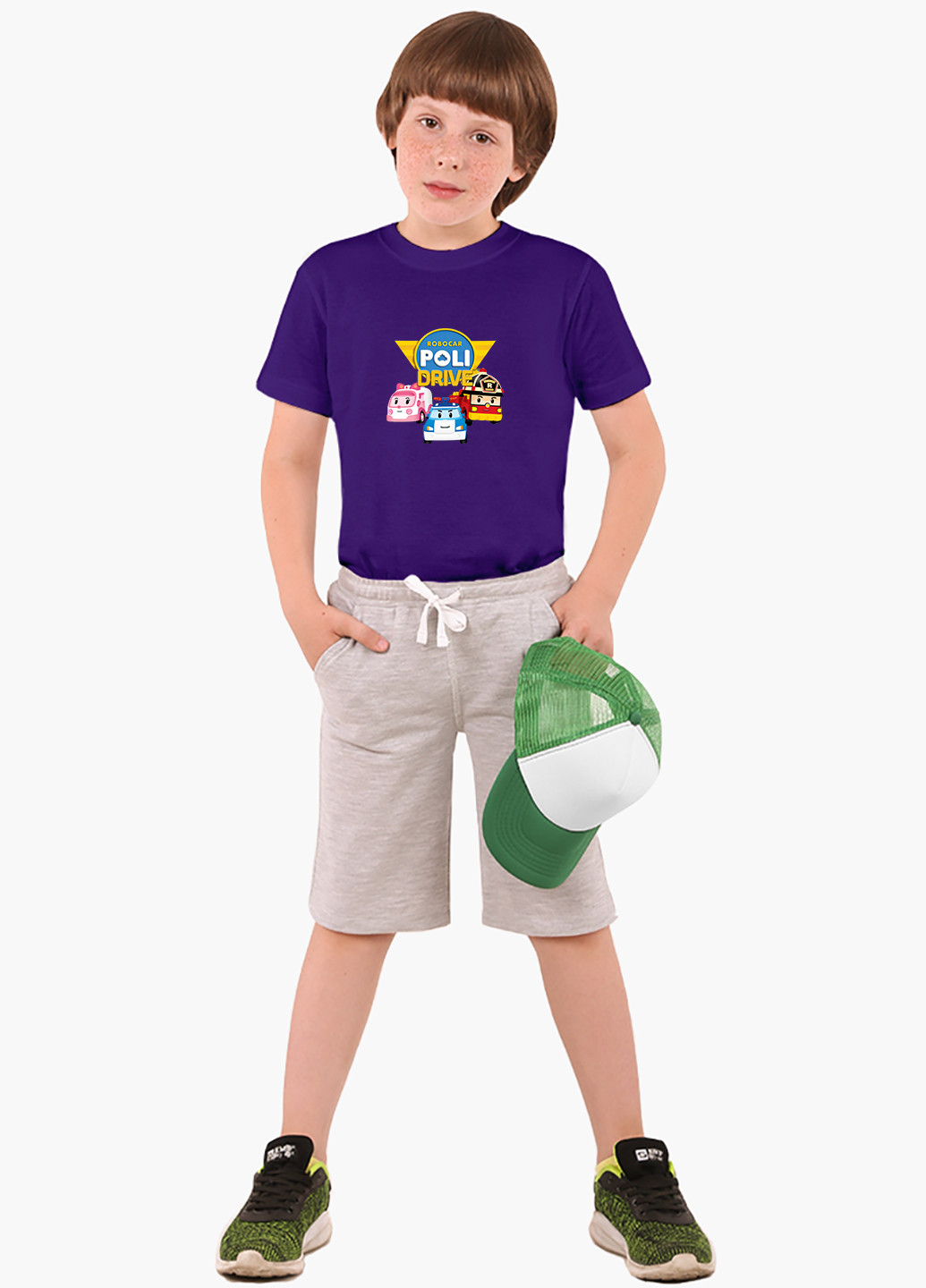 Фіолетова демісезонна футболка дитяча робокар полі (robocar poli) (9224-1617) MobiPrint