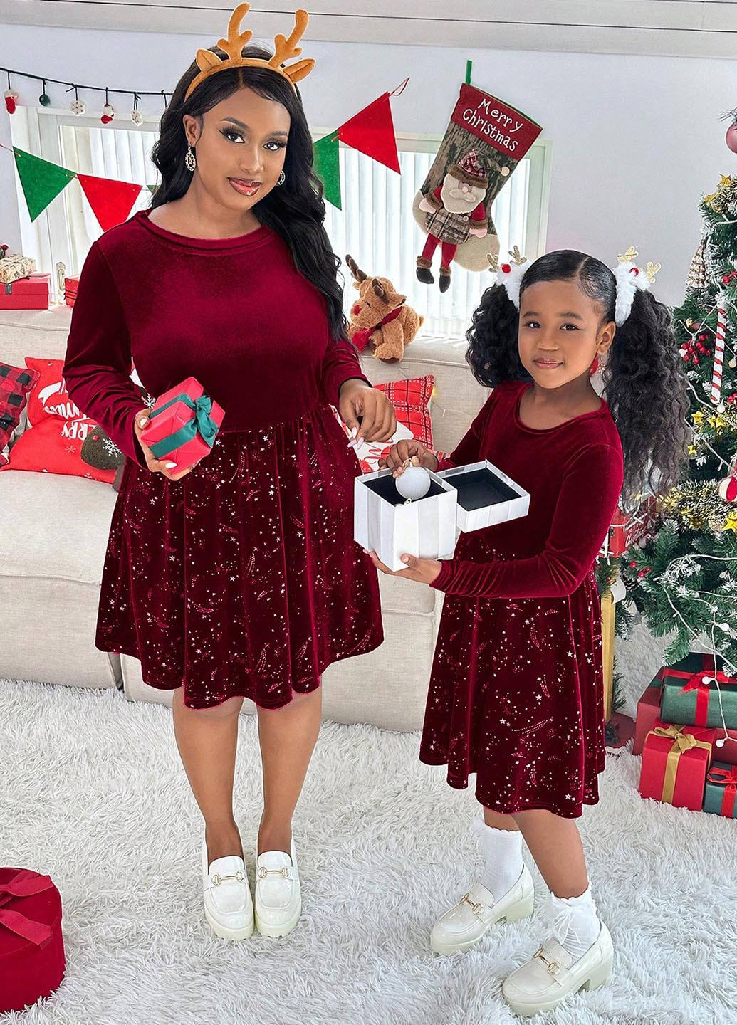 Бордова святковий, кежуал сукня кльош SHEIN однотонна