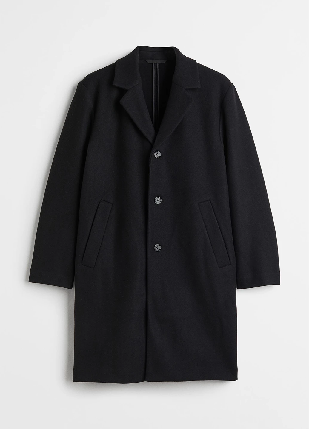 Черное демисезонное Пальто однобортное H&M