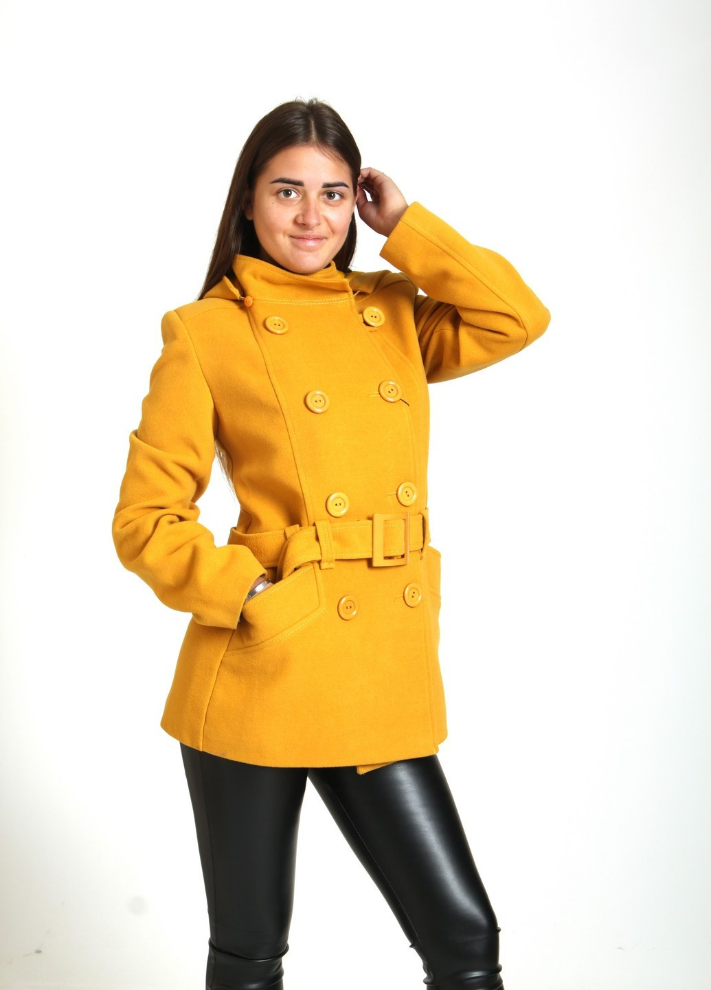 Желтое демисезонное Пальто Exclusive