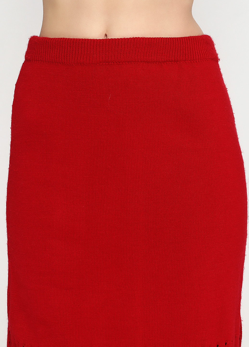 Красная кэжуал однотонная юбка Elegance