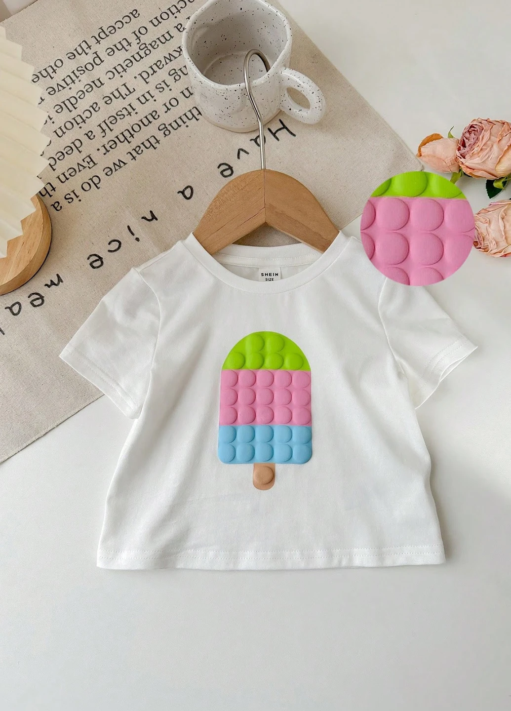 Біла літня футболка SHEIN