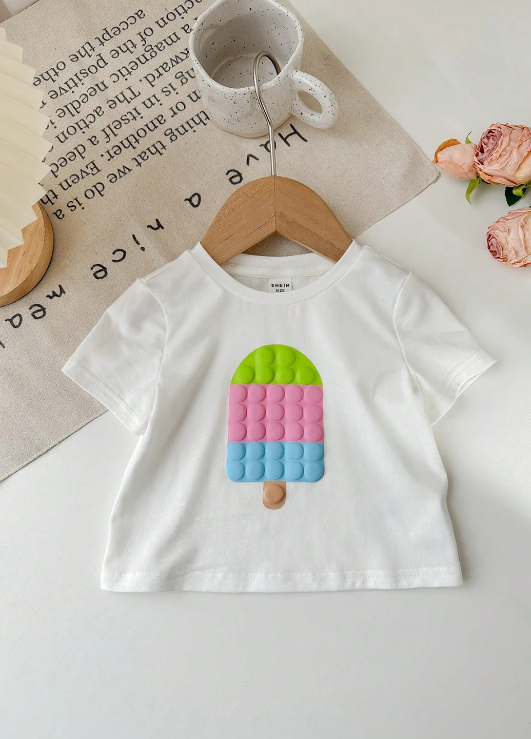 Біла літня футболка SHEIN