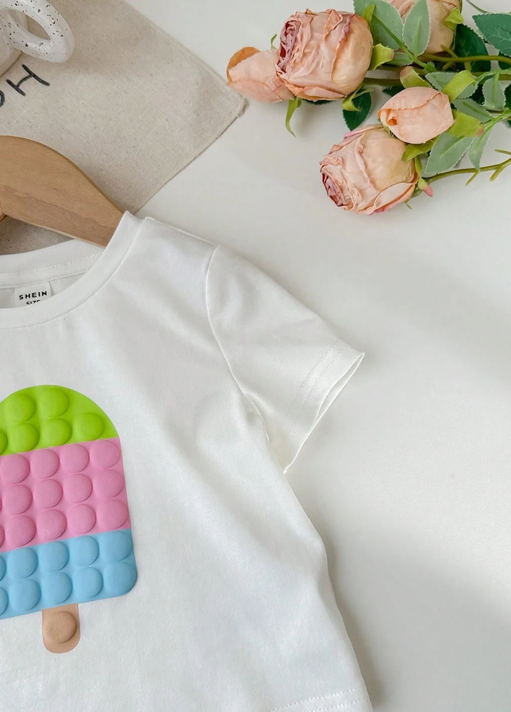 Біла літня футболка SHEIN