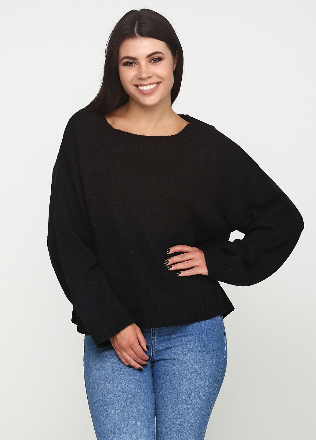 Черный демисезонный свитер H&M