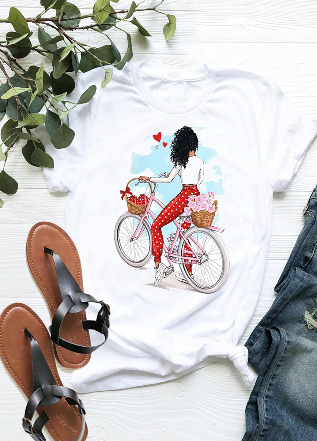 Біла демісезон футболка жіноча біла велоромантика Zuzu