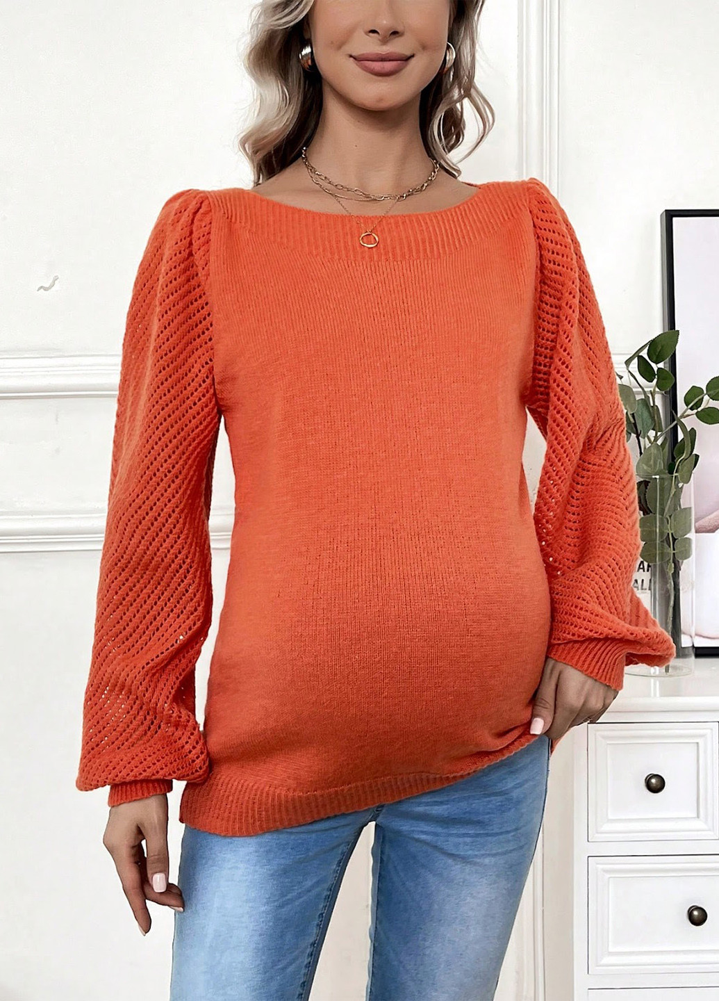 Оранжевый демисезонный джемпер для беременных джемпер SHEIN