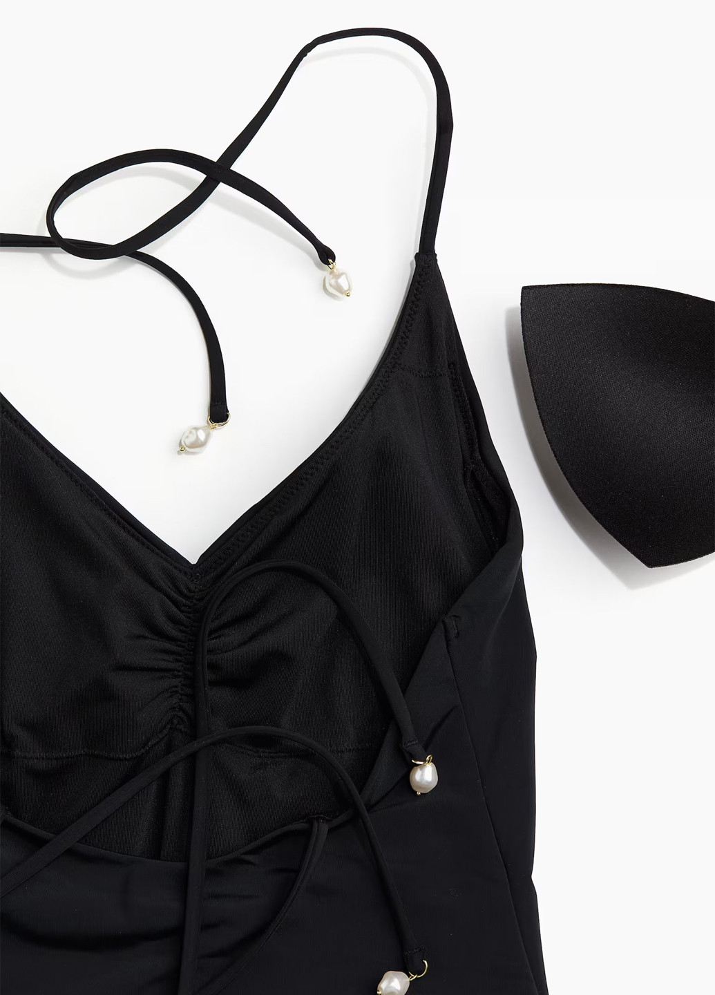 Черный летний купальник слитный H&M