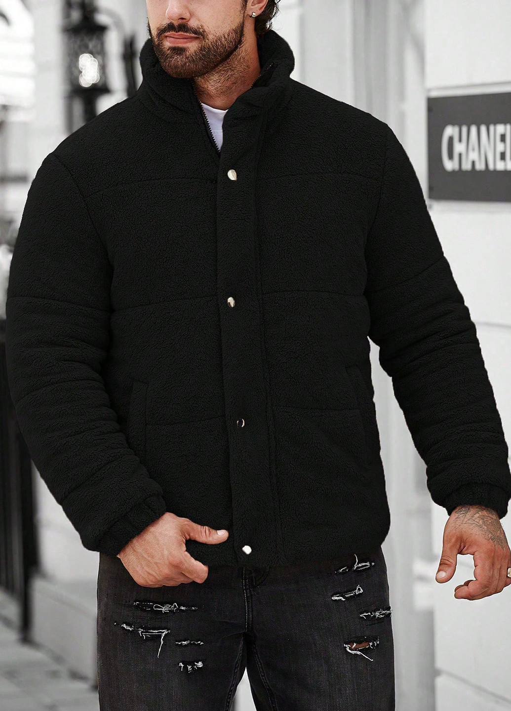 Чорна демісезонна куртка SHEIN