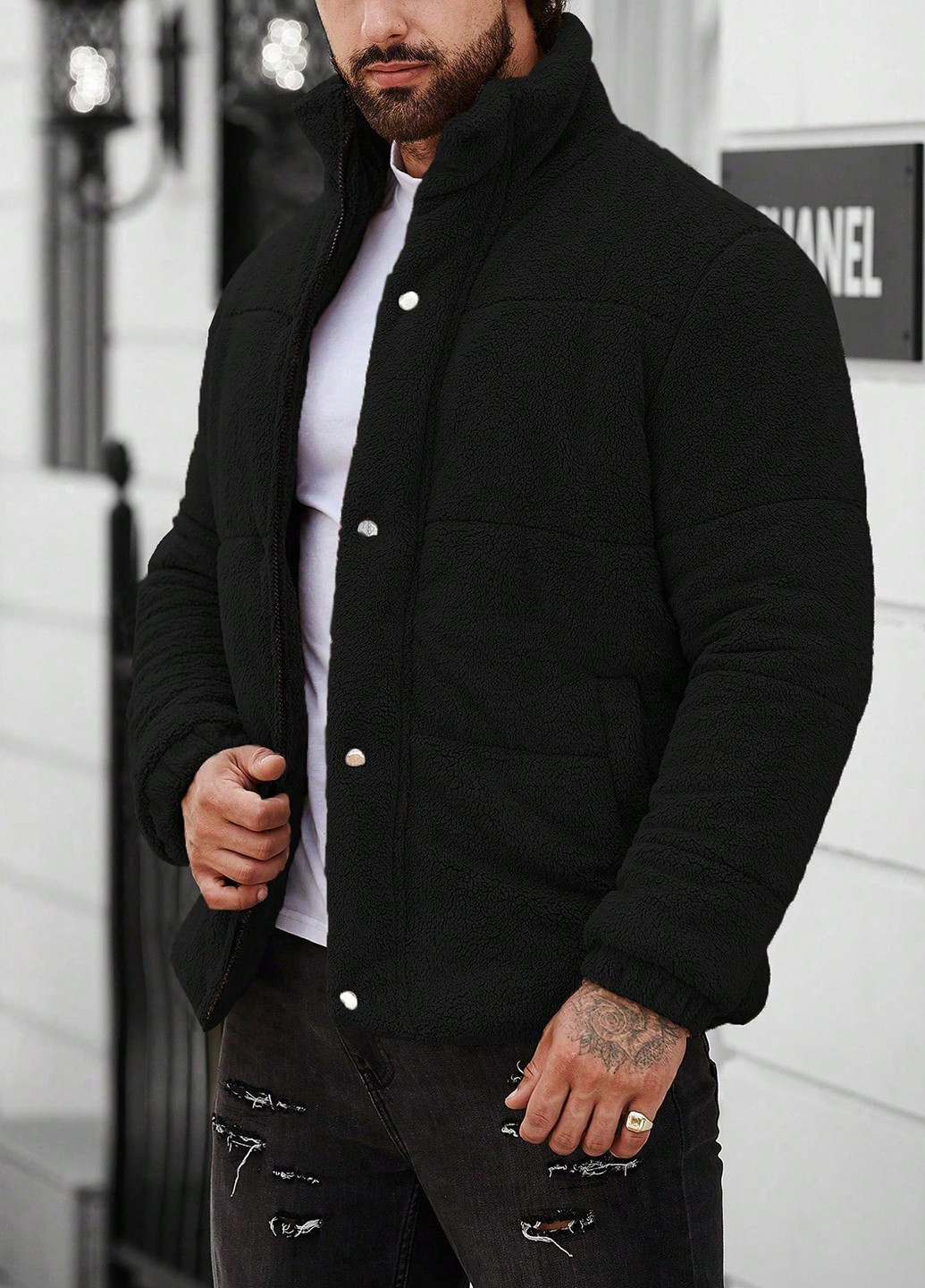 Чорна демісезонна куртка SHEIN