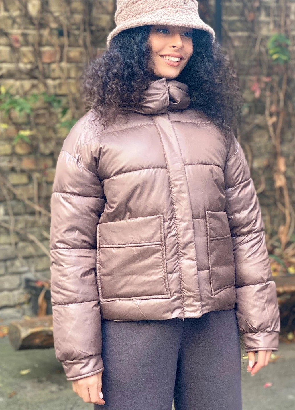 Коричневая зимняя куртка зимняя CHICLY