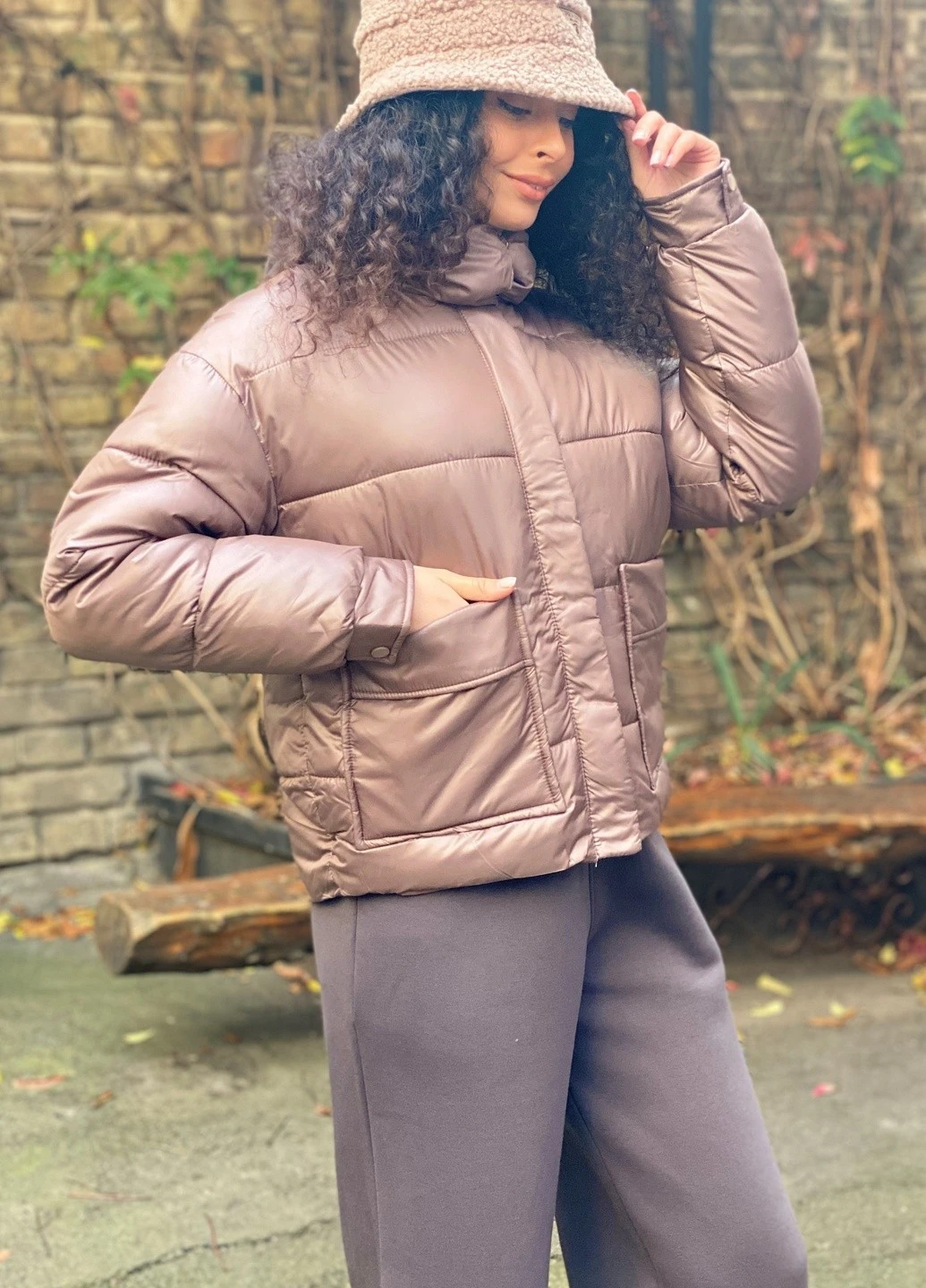 Коричневая зимняя куртка зимняя CHICLY