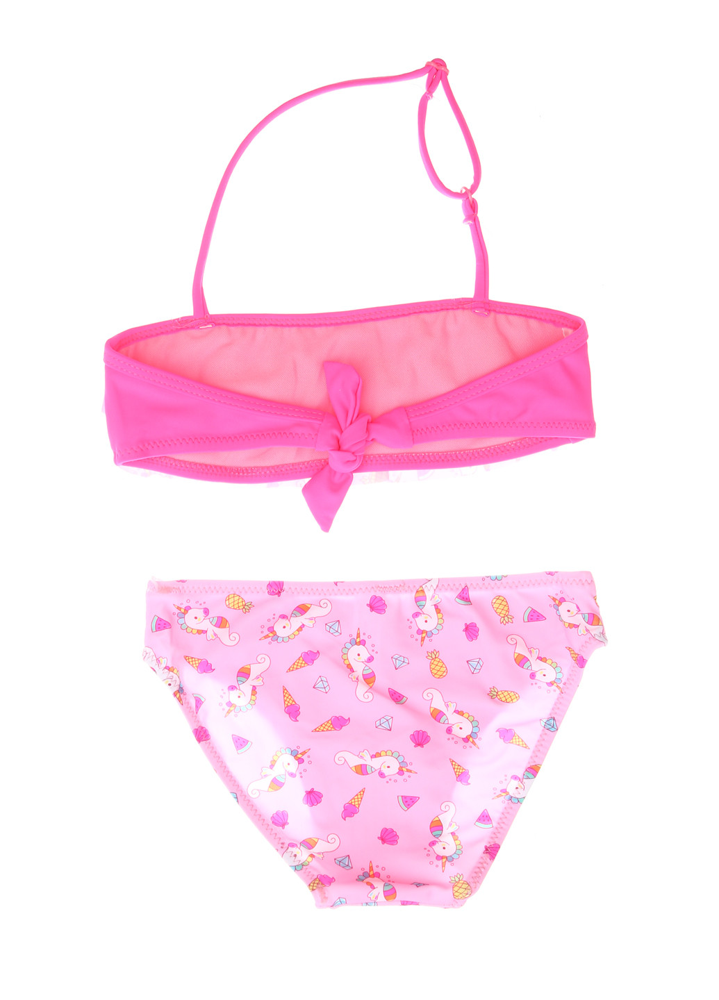 Розовый летний купальник (лиф, трусы) бандо, раздельный Teres