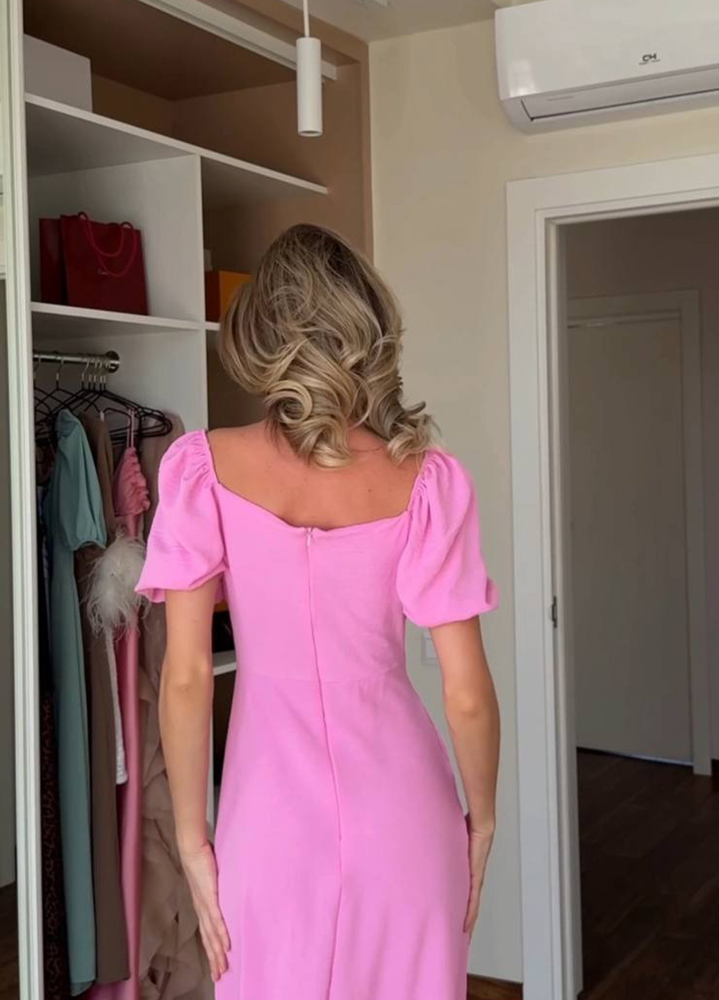 Розовое кэжуал, вечернее платье с открытыми плечами Fashion однотонное