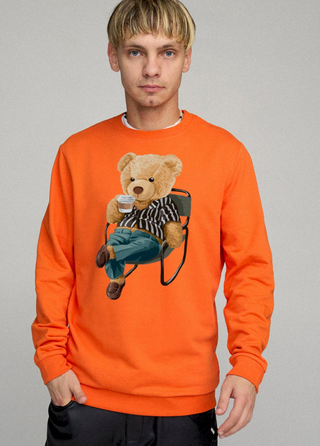 Оранжевый свитшот мужской basic /no flis/ YAPPI (252258512)