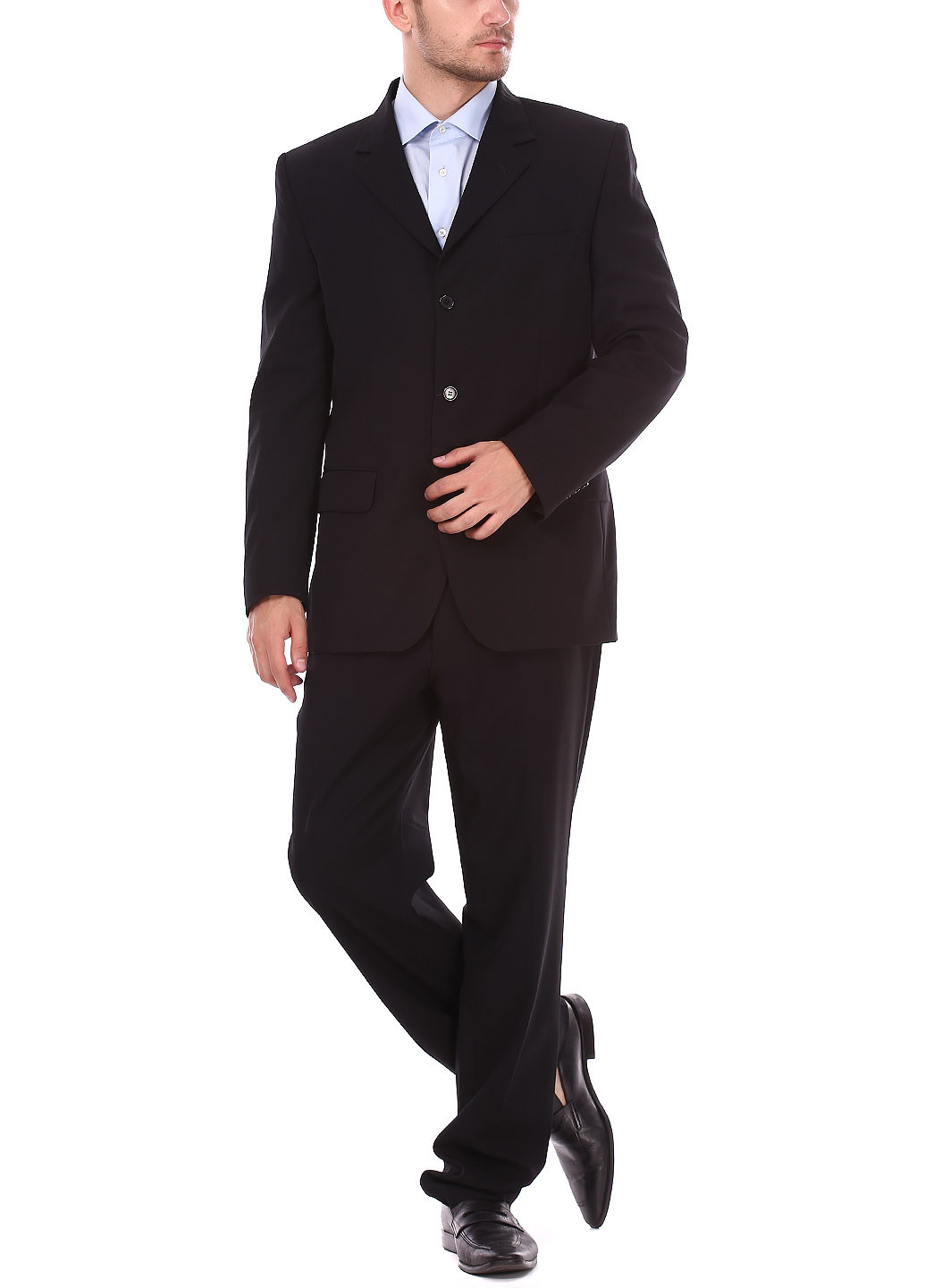 Чорний демісезонний костюм (піджак, штани) брючний Bocodo