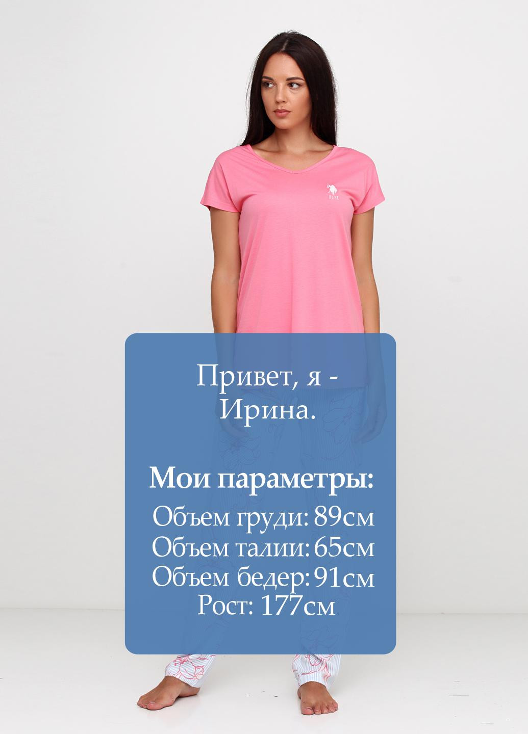 Рожевий демісезонний комплект (футболка, штани) U.S. Polo Assn.