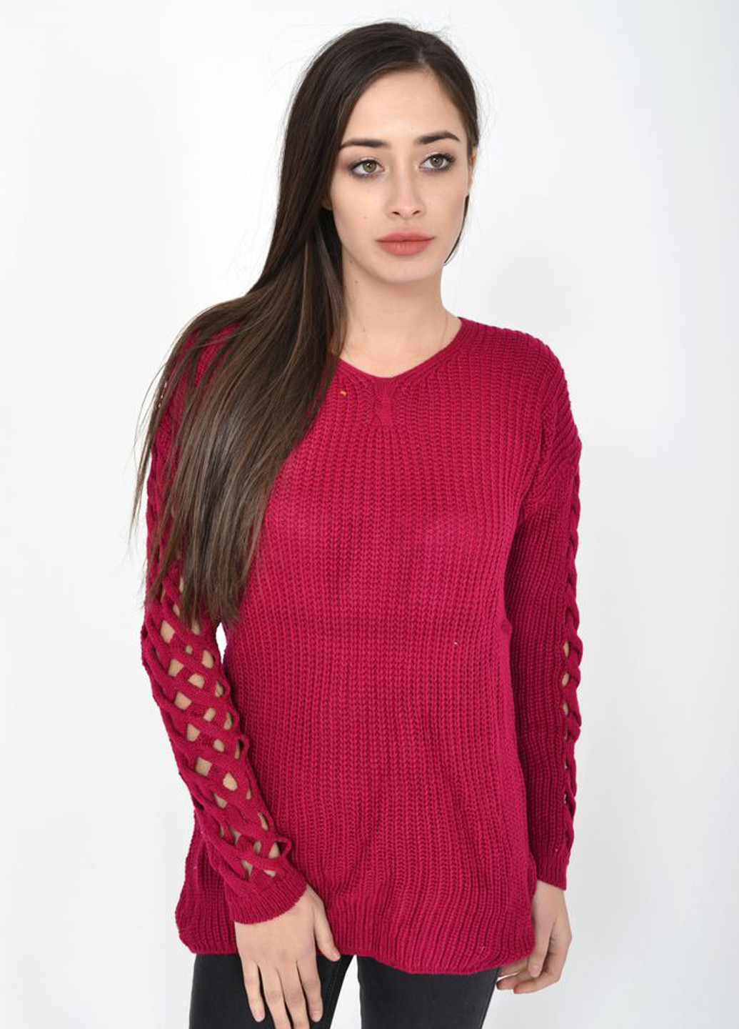 Фуксиновый демисезонный пуловер пуловер Ager