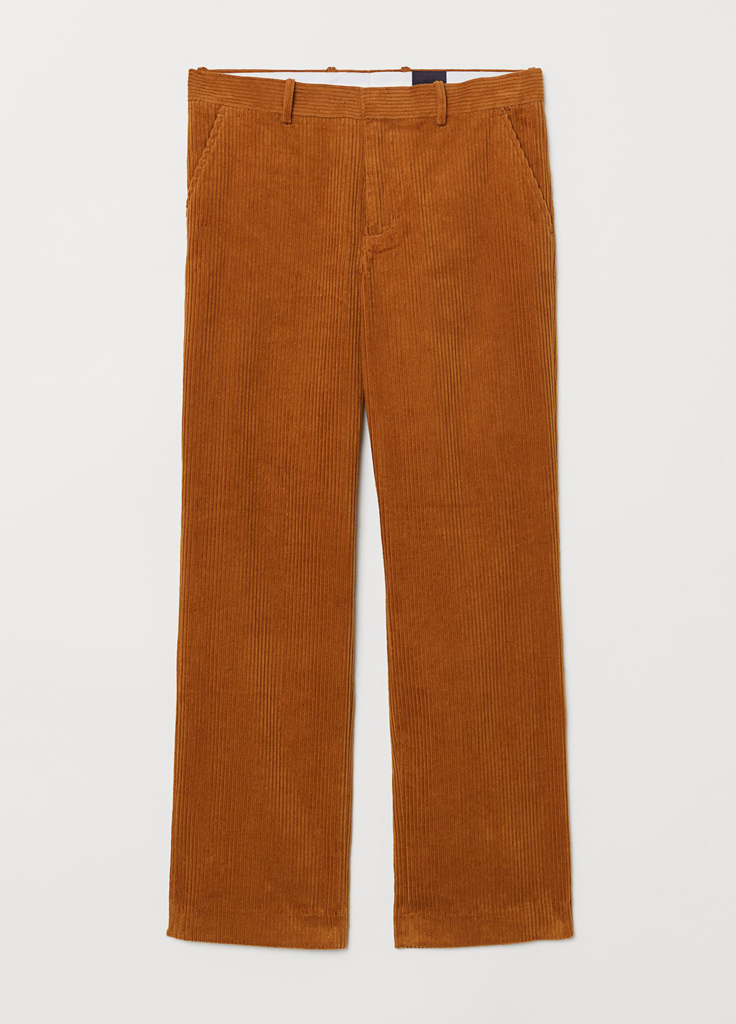 Горчичные кэжуал демисезонные прямые брюки H&M