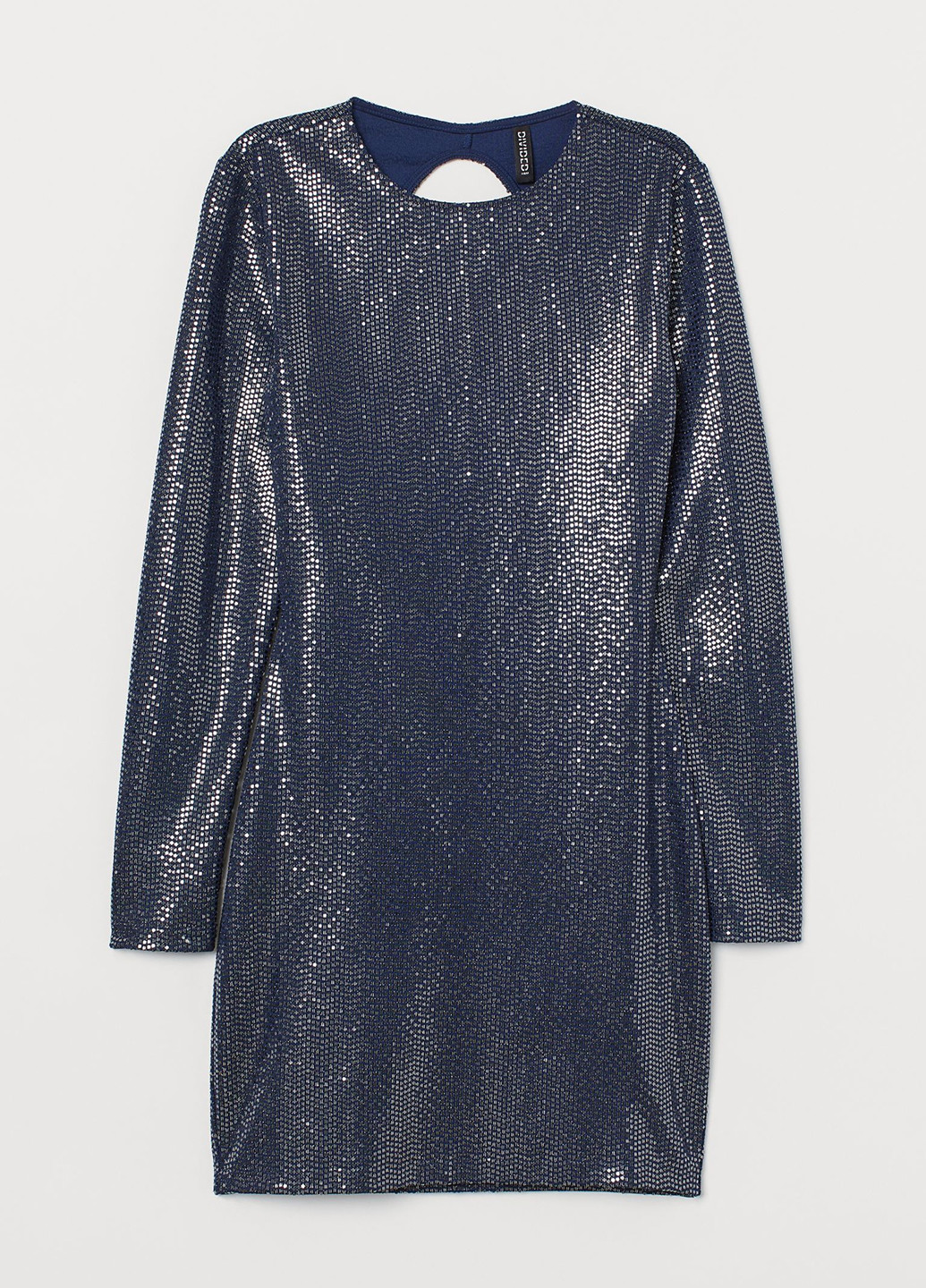 Индиго вечернее платье с открытой спиной H&M однотонное
