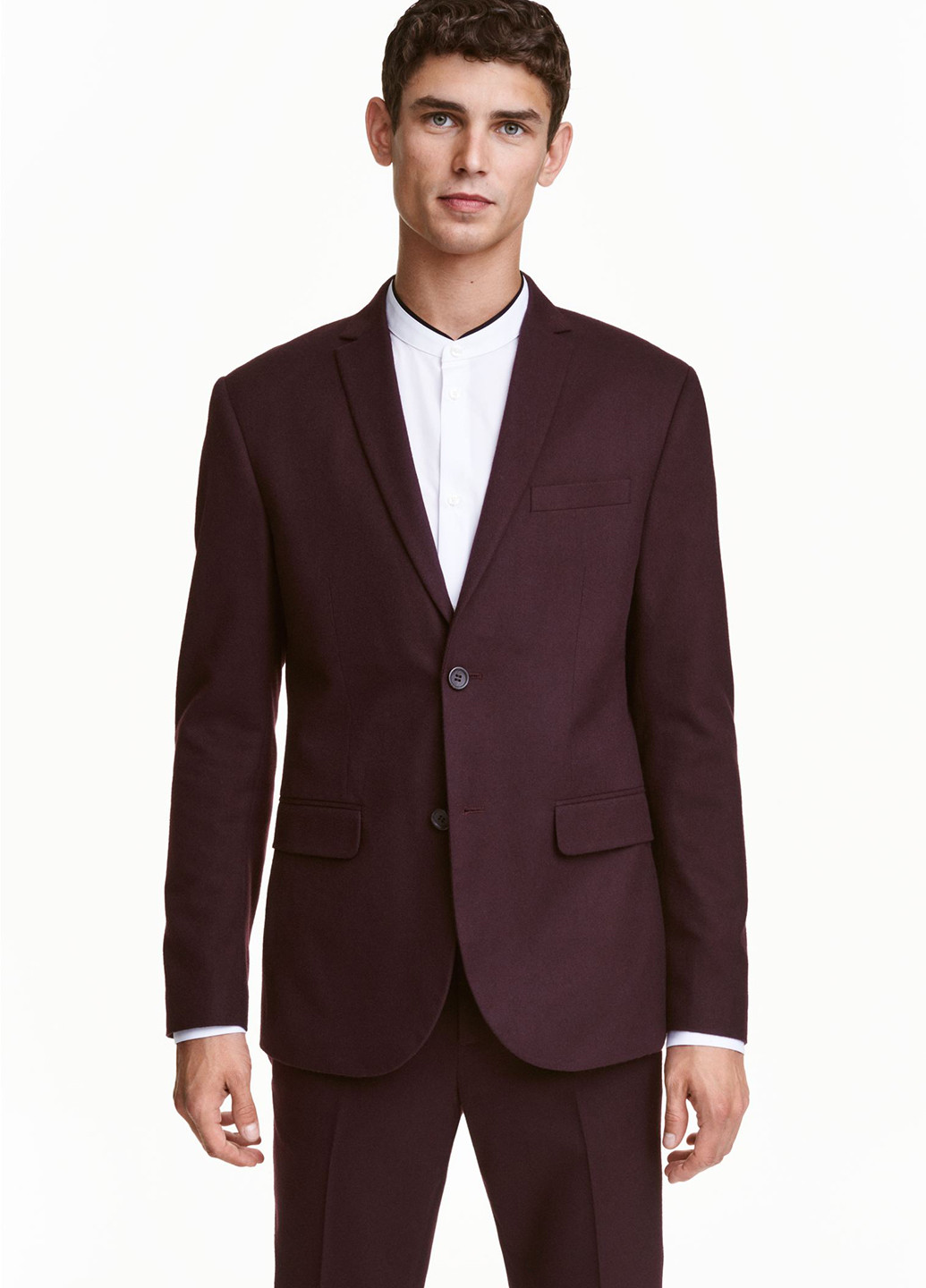 Пиджак H&M однотонный бордовый деловой