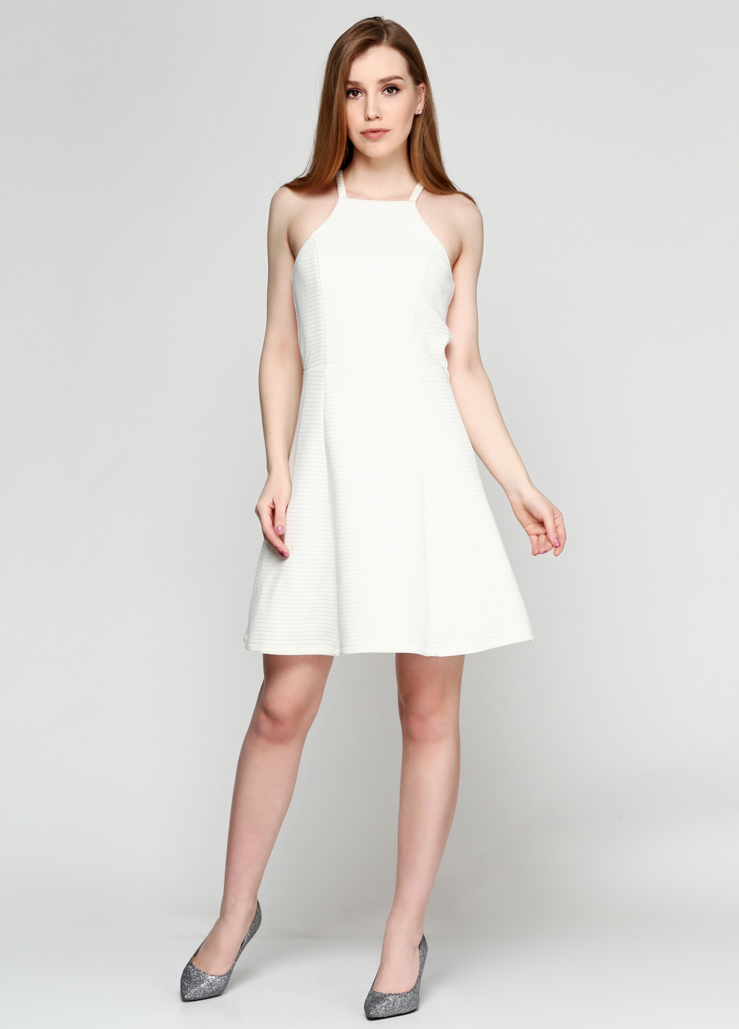 Белое кэжуал платье Dina be by Francesca's однотонное
