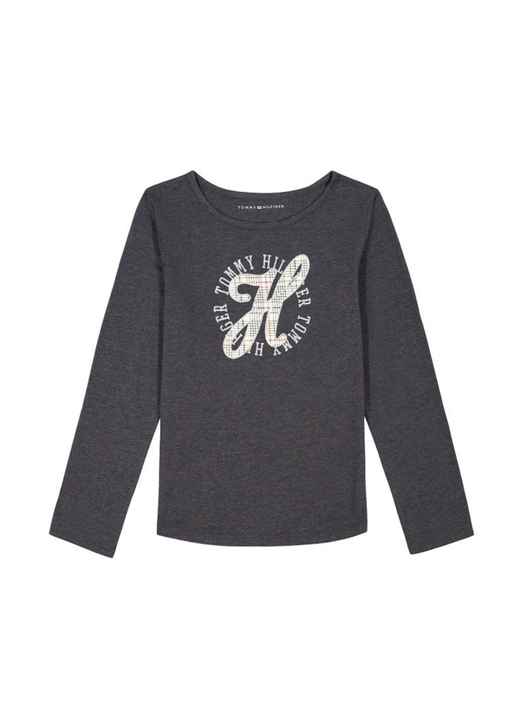 Серый демисезонный кэжуал лонгслив Tommy Hilfiger с логотипом