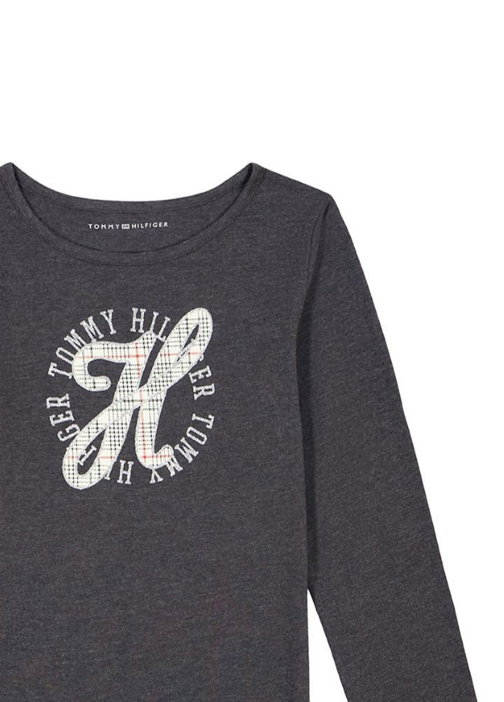 Серый демисезонный кэжуал лонгслив Tommy Hilfiger с логотипом