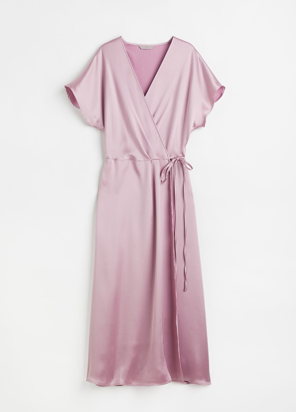 Пудрова кежуал сукня на запах H&M однотонна