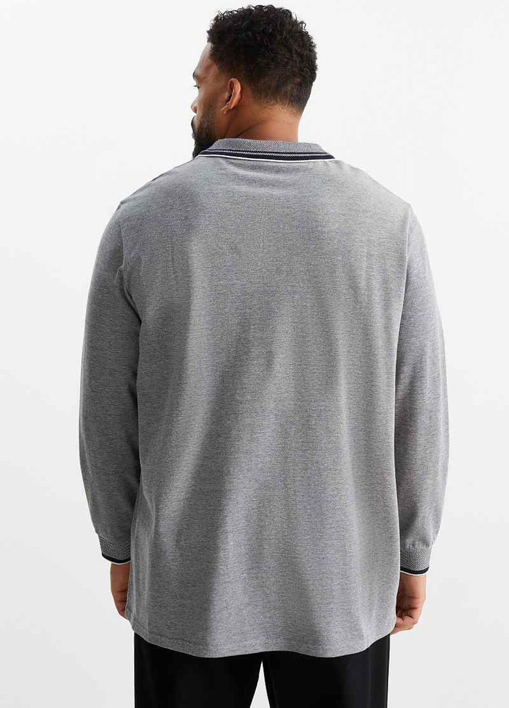 Серая футболка-поло для мужчин C&A меланжевая