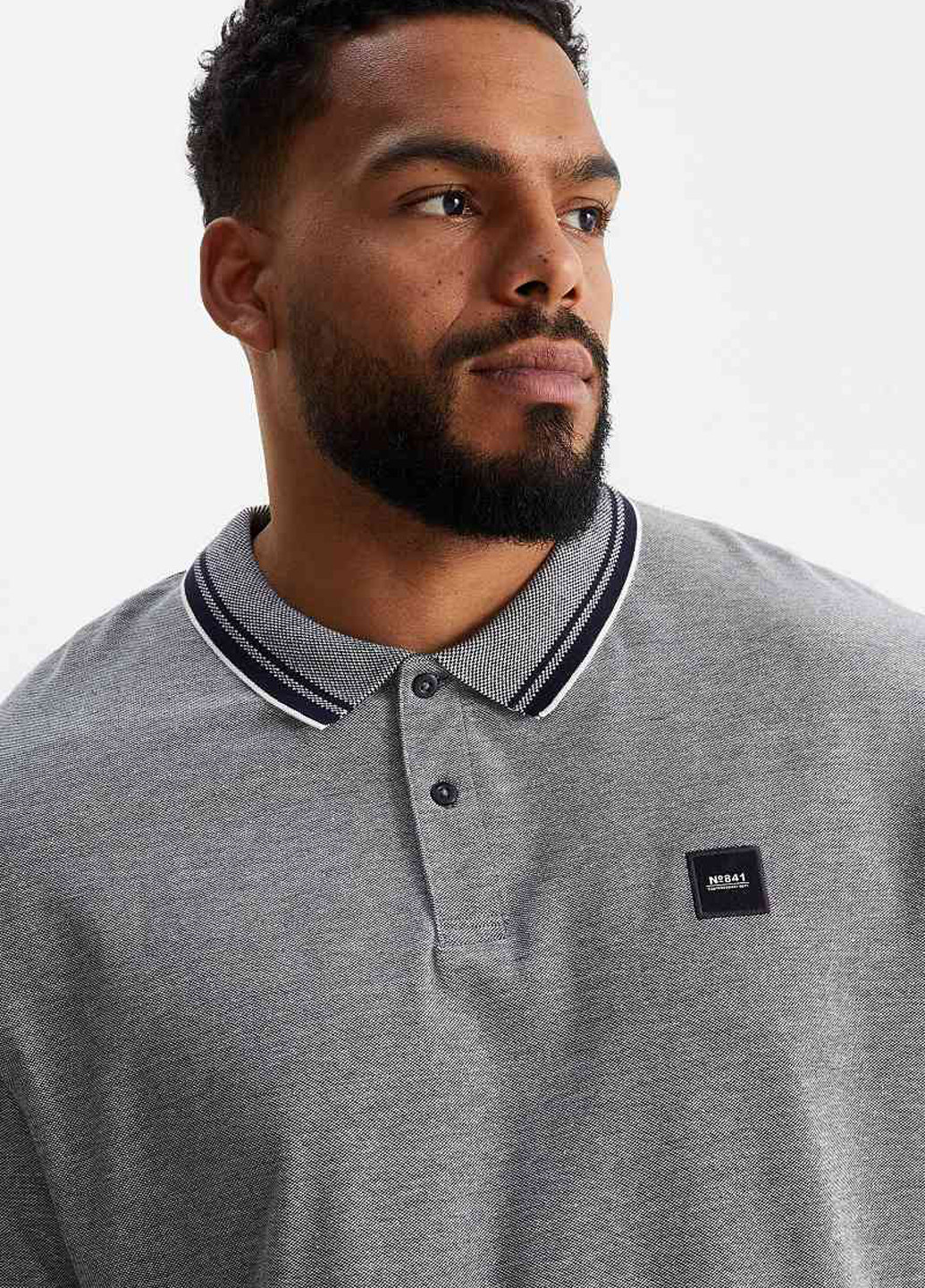 Серая футболка-поло для мужчин C&A меланжевая
