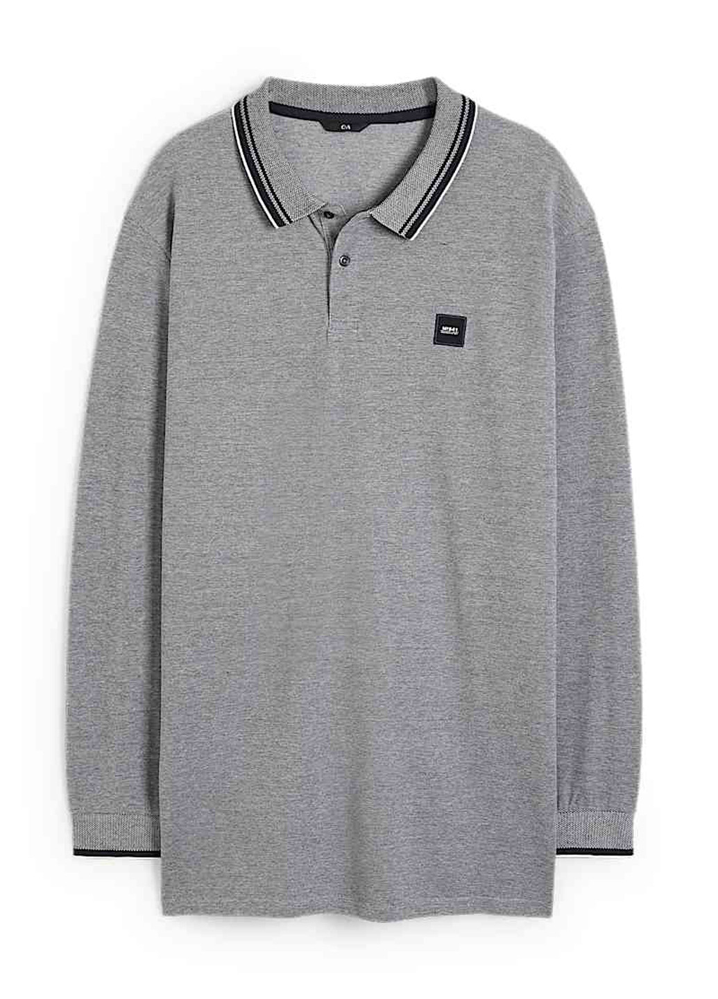Серая футболка-поло для мужчин C&A меланжевая