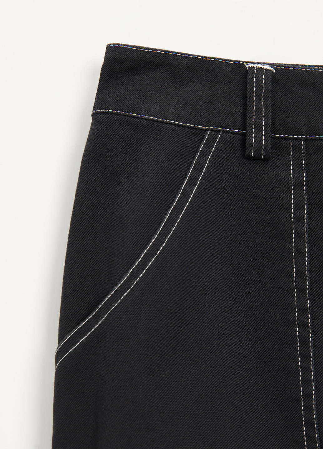 Черная джинсовая однотонная юбка House карго