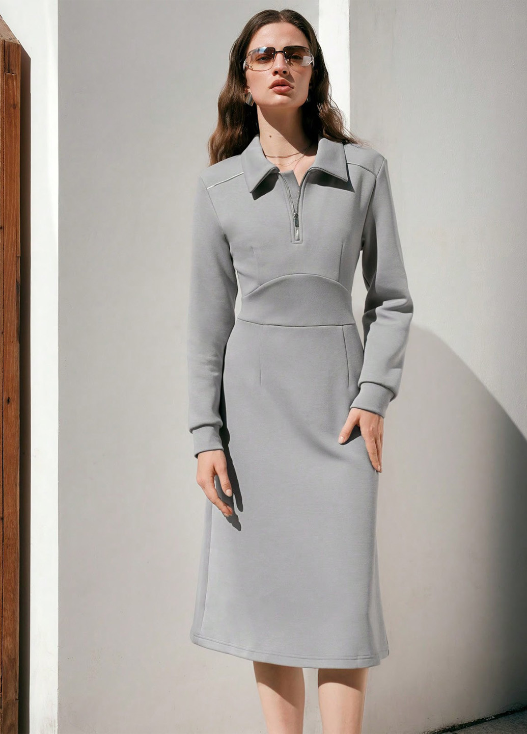 Сіра кежуал сукня SHEIN однотонна